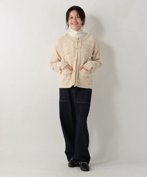 Afternoon Tea(アフタヌーンティー)の「ツイードライクカーディガン(カーディガン/ボレロ・レディース・アイボリー・MEDIUM)」の4枚目の写真