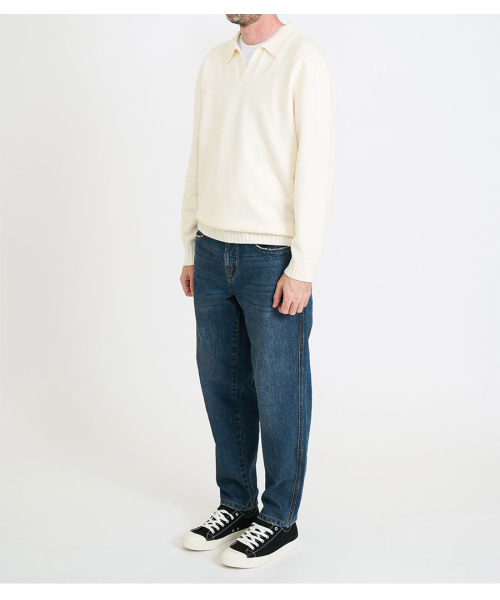BLACKBROWN（ブラックブラウン）の「ディストロイドテーパードフィットデニムパンツ [WASHED BLUE]（デニムパンツ・メンズ・その他・SMALL/X-LARGE/XX-LARGE）」の4枚目の写真