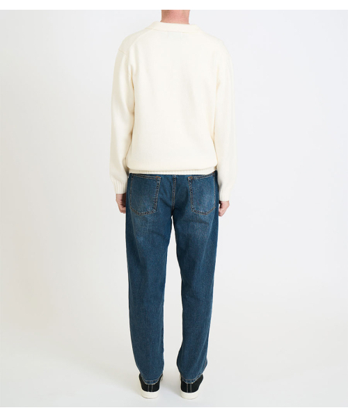BLACKBROWN（ブラックブラウン）の「ディストロイドテーパードフィットデニムパンツ [WASHED BLUE]（デニムパンツ・メンズ・その他・SMALL/X-LARGE/XX-LARGE）」の5枚目の写真
