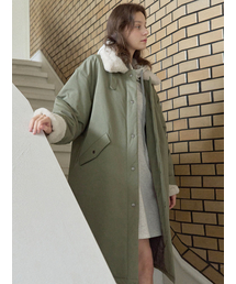 AVANT-G（アバン）の「Safari Fur Long Padding Jumper - KHAKI（ダウンジャケット/コート）」