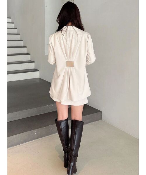 MERCURYDUO（マーキュリーデュオ）の「【セットアップ着用可】バックドレープジャケット（テーラードジャケット・レディース・アイボリー/ブラウン/ミント・MEDIUM/SMALL）」の11枚目の写真