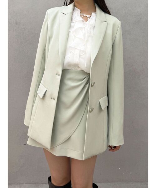 MERCURYDUO（マーキュリーデュオ）の「【セットアップ着用可】バックドレープジャケット（テーラードジャケット・レディース・アイボリー/ブラウン/ミント・MEDIUM/SMALL）」の13枚目の写真