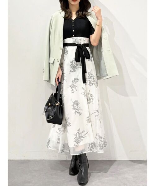 MERCURYDUO（マーキュリーデュオ）の「【セットアップ着用可】バックドレープジャケット（テーラードジャケット・レディース・アイボリー/ブラウン/ミント・MEDIUM/SMALL）」の17枚目の写真