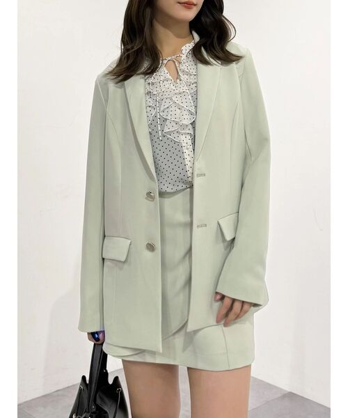 MERCURYDUO（マーキュリーデュオ）の「【セットアップ着用可】バックドレープジャケット（テーラードジャケット・レディース・アイボリー/ブラウン/ミント・MEDIUM/SMALL）」の20枚目の写真