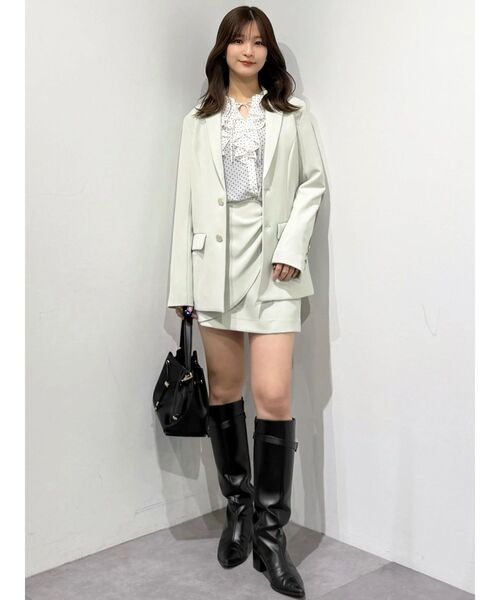 MERCURYDUO（マーキュリーデュオ）の「【セットアップ着用可】バックドレープジャケット（テーラードジャケット・レディース・アイボリー/ブラウン/ミント・MEDIUM/SMALL）」の21枚目の写真