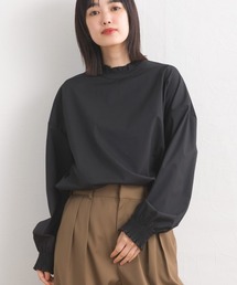 ポプリンバンドカラー 長袖シャツブラウス
