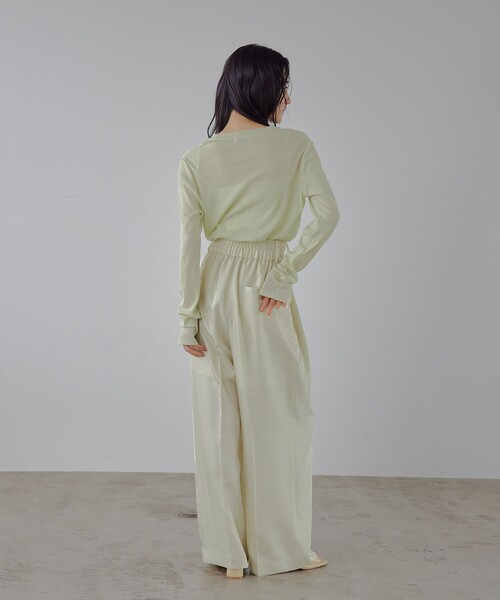 EMMEL REFINES（エメルリファインズ）の「＜EMMEL REFINES＞EM テレコ クルーネック ロングスリーブ（Tシャツ/カットソー・レディース・ライム/シャーベット/ライトブルー・FREE）」の6枚目の写真