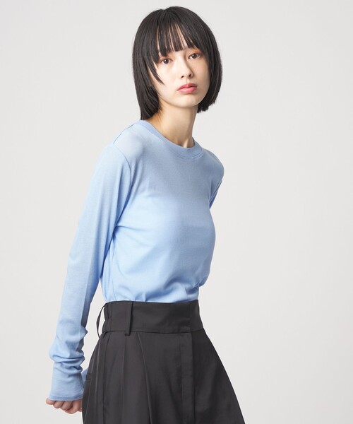 EMMEL REFINES（エメルリファインズ）の「＜EMMEL REFINES＞EM テレコ クルーネック ロングスリーブ（Tシャツ/カットソー・レディース・ライム/シャーベット/ライトブルー・FREE）」の7枚目の写真