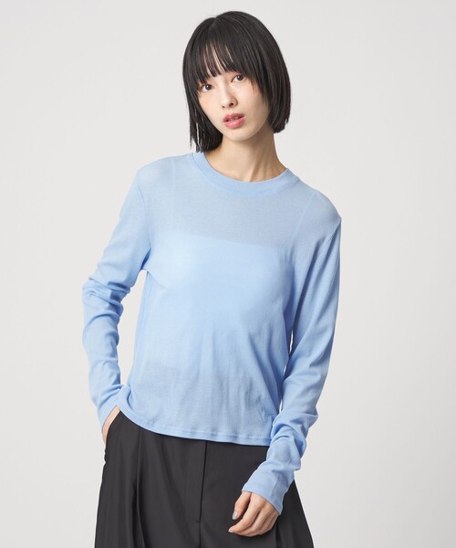 EMMEL REFINES（エメルリファインズ）の「＜EMMEL REFINES＞EM テレコ クルーネック ロングスリーブ（Tシャツ/カットソー・レディース・ライム/シャーベット/ライトブルー・FREE）」の9枚目の写真