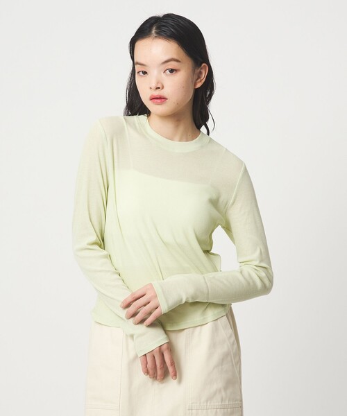 EMMEL REFINES（エメルリファインズ）の「＜EMMEL REFINES＞EM テレコ クルーネック ロングスリーブ（Tシャツ/カットソー・レディース・ライム/シャーベット/ライトブルー・FREE）」の12枚目の写真