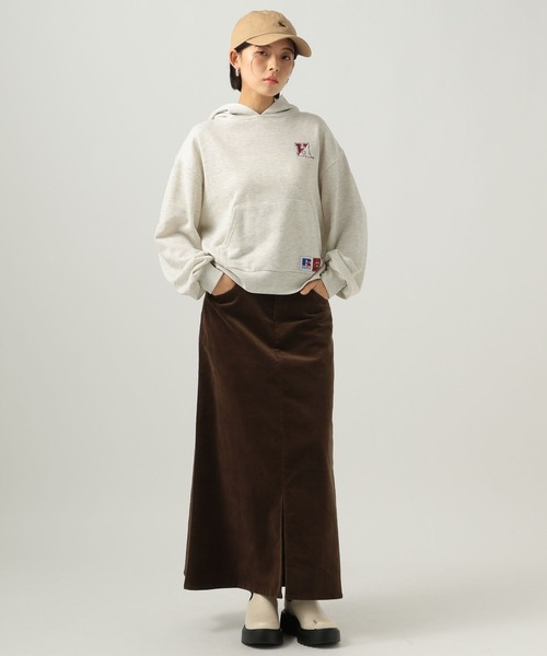 BAYFLOW（ベイフロー）の「[ストレッチ入り]コーデュロイフレアスカート（スカート・レディース・グレイッシュベージュ/ブラウン・FREE）」の7枚目の写真
