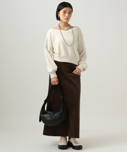 BAYFLOW（ベイフロー）の「[ストレッチ入り]コーデュロイフレアスカート（スカート・レディース・グレイッシュベージュ/ブラウン・FREE）」の9枚目の写真