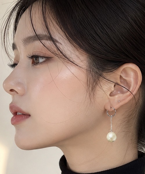 NOLITA LABORATORY(ノリータラボラトリー)の「【 NOLITA / ノリータ 】コットンパール ロングチェーンフープ イヤリング JOY-SOU(イヤリング・レディース・シルバー・FREE)」の1枚目の写真