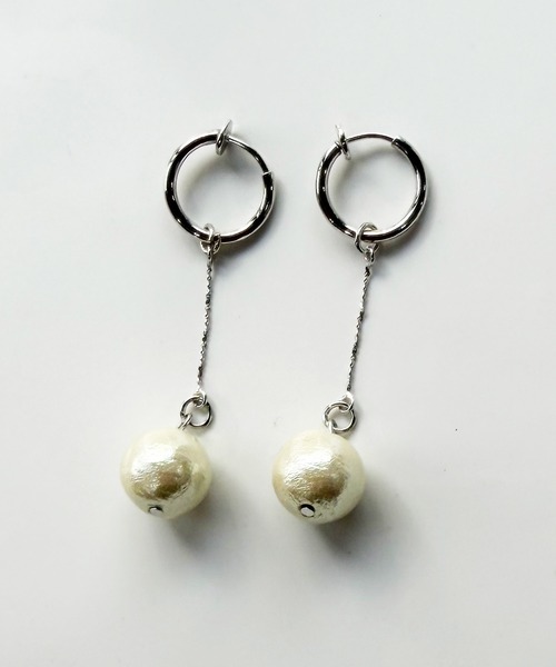 NOLITA LABORATORY(ノリータラボラトリー)の「【 NOLITA / ノリータ 】コットンパール ロングチェーンフープ イヤリング JOY-SOU(イヤリング・レディース・シルバー・FREE)」の4枚目の写真