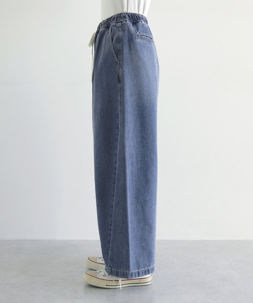 andme（アンドミー）の「コクーンイージーワイドパンツ【デニム/ツイル】（デニムパンツ・レディース・オフホワイト/ブルー/ライトブルー・L/M/S）」の22枚目の写真