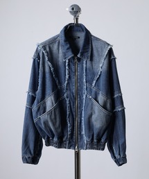 "JUNGLE STORM デニム カットオフ ZIP UP ブルゾン"