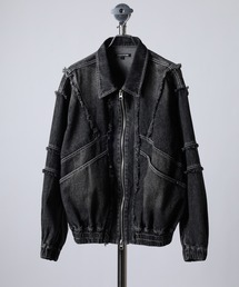 "JUNGLE STORM デニム カットオフ ZIP UP ブルゾン"