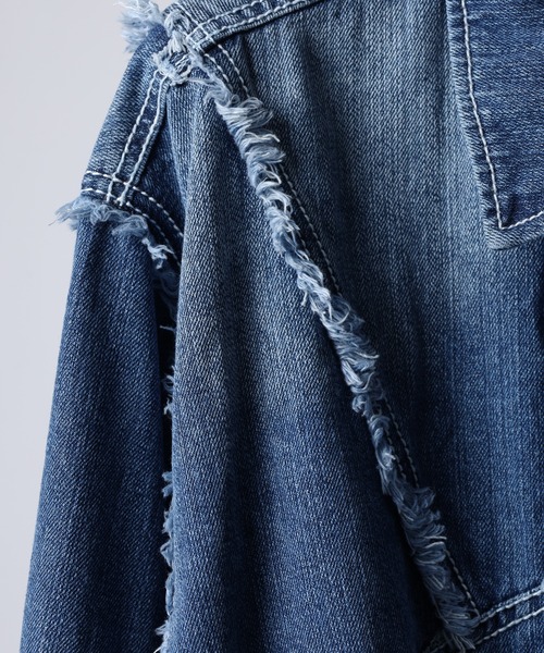 Jungle Storm(ジャングルストーム)の「"JUNGLE STORM デニム カットオフ ZIP UP ブルゾン"(ブルゾン・メンズ・ブラック/ブルー・M/L)」の11枚目の写真