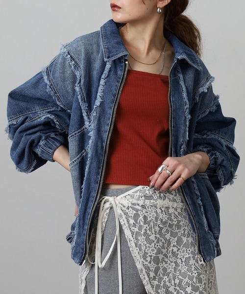 Jungle Storm(ジャングルストーム)の「"JUNGLE STORM デニム カットオフ ZIP UP ブルゾン"(ブルゾン・メンズ・ブラック/ブルー・M/L)」の7枚目の写真