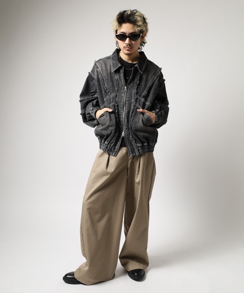 Jungle Storm(ジャングルストーム)の「"JUNGLE STORM デニム カットオフ ZIP UP ブルゾン"(ブルゾン・メンズ・ブラック/ブルー・M/L)」の5枚目の写真