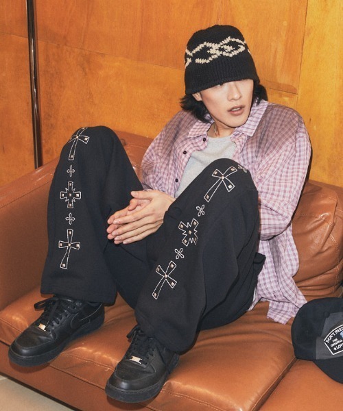 mahagrid 『mahagrid/マハグリッド』 Cross Stud Sweatpants/クロス