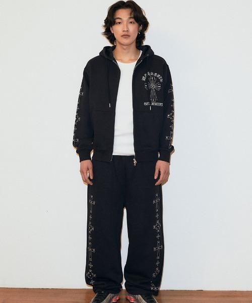 MAHAGRID（マハグリッド）の「mahagrid 『mahagrid/マハグリッド』 Cross Stud Sweatpants/クロススタッズスウェットパンツ（スウェットパンツ・レディース・グレー/ブラック・M）」の6枚目の写真
