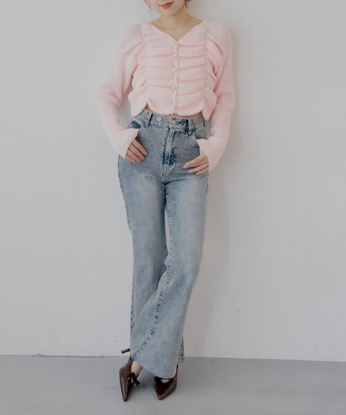 セール】【SALON by Chico】フロントギャザータックニットトップス