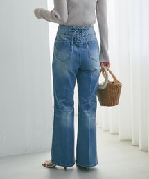 La boutique BonBon | 【追加オーダー決定！スタイルUPデニム】バックレースアップデニムフレアパンツ(デニムパンツ)