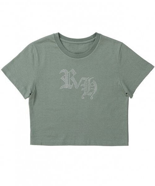 runningHIGH（ランニングハイ）の「RH ホットフィックス H/S クロップTシャツ [セージ]（Tシャツ/カットソー・レディース・その他・FREE）」の3枚目の写真