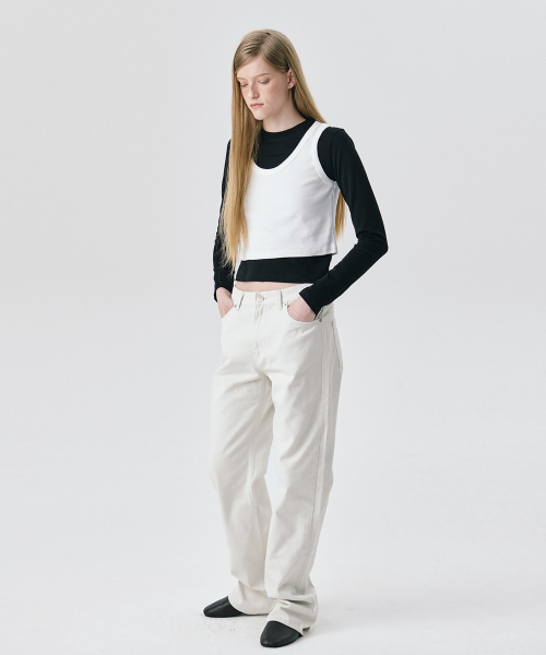 WNDERKAMMER(ブンダーカンマー)の「ストレートレッグデニムパンツ_ホワイト(その他パンツ・レディース・その他・S/M/XS)」の3枚目の写真