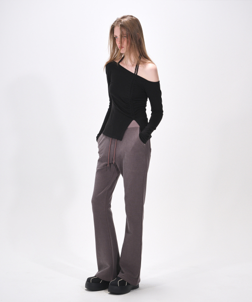ETMON(エトモン)の「Pigment Boots Cut Sweat Pants, Wine Brown(その他パンツ・レディース・その他・FREE)」の2枚目の写真