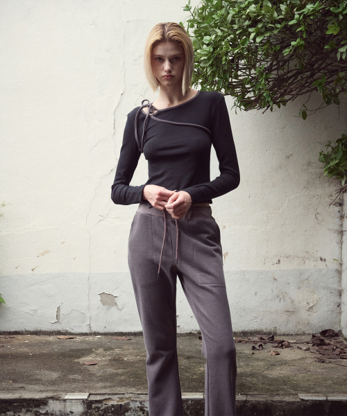 ETMON(エトモン)の「Pigment Boots Cut Sweat Pants, Wine Brown(その他パンツ・レディース・その他・FREE)」の4枚目の写真