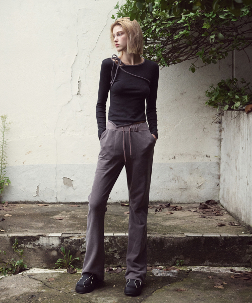 ETMON(エトモン)の「Pigment Boots Cut Sweat Pants, Wine Brown(その他パンツ・レディース・その他・FREE)」の5枚目の写真
