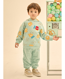 CAREBEARS（ケアベア）の「バースデーベア ニュークマドリ耳付きフード上下セット（セットアップ）」