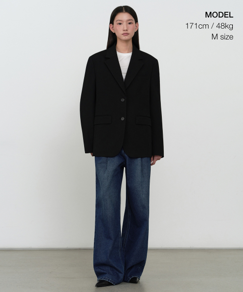 MUSINSA STANDARD WOMAN（ムシンサスタンダードウーマン）の「ウィメンズオーバーサイズブレザー[ブラック]（テーラードジャケット・レディース・その他・SMALL/MEDIUM/LARGE/X-SMALL）」の11枚目の写真