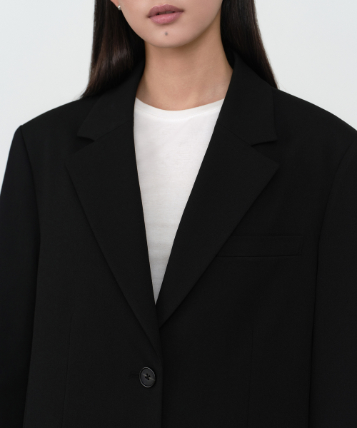 MUSINSA STANDARD WOMAN（ムシンサスタンダードウーマン）の「ウィメンズオーバーサイズブレザー[ブラック]（テーラードジャケット・レディース・その他・SMALL/MEDIUM/LARGE/X-SMALL）」の9枚目の写真