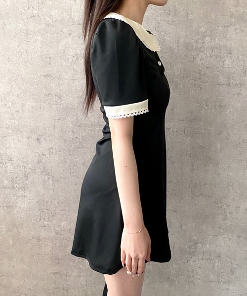 Mejoul(メジュール)の「【2026春夏新作】バイカラーポロミニフレアワンピース(ワンピース・レディース・アイボリー/ブラック・L/M)」の20枚目の写真