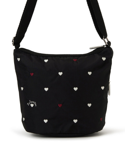 LeSportsac(レスポートサック)の「MINI BUCKET SHOULDER BAG レッド/ホワイトハートEMB(ショルダーバッグ・レディース・ブラック・FREE)」の6枚目の写真
