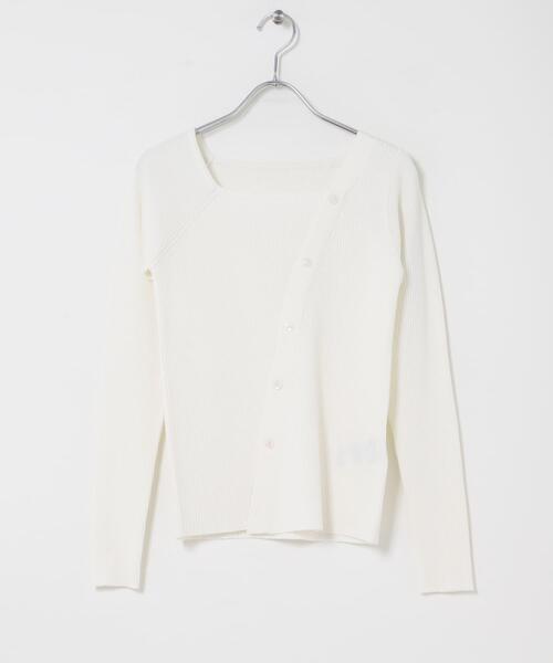 SENSE OF PLACE by URBAN RESEARCH（センスオブプレイスバイアーバンリサーチ）の「『洗濯可』アシメデザインリブセーター（ニット/セーター・レディース・ブラック/ミント/オフホワイト/ブラウン・ONE）」の9枚目の写真