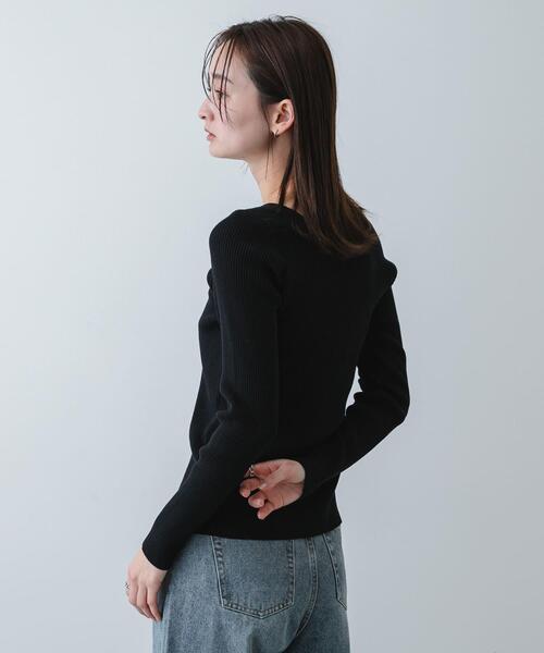 SENSE OF PLACE by URBAN RESEARCH（センスオブプレイスバイアーバンリサーチ）の「『洗濯可』アシメデザインリブセーター（ニット/セーター・レディース・ブラック/ミント/オフホワイト/ブラウン・ONE）」の12枚目の写真