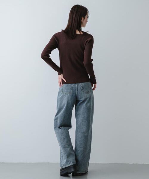 SENSE OF PLACE by URBAN RESEARCH（センスオブプレイスバイアーバンリサーチ）の「『洗濯可』アシメデザインリブセーター（ニット/セーター・レディース・ブラック/ミント/オフホワイト/ブラウン・ONE）」の19枚目の写真