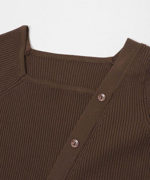 SENSE OF PLACE by URBAN RESEARCH（センスオブプレイスバイアーバンリサーチ）の「『洗濯可』アシメデザインリブセーター（ニット/セーター・レディース・ブラック/ミント/オフホワイト/ブラウン・ONE）」の21枚目の写真