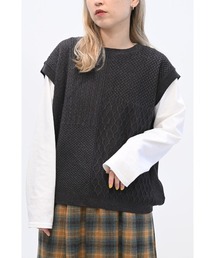 パッチワークニットベスト