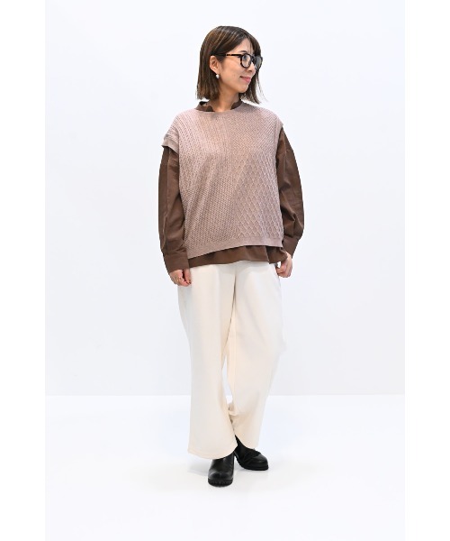 HEART MARKET(ハートマーケット)の「パッチワークニットベスト(ベスト・レディース・オレンジ/マスタード/ベージュ/スミクロ/ナチュラル・FREE)」の12枚目の写真