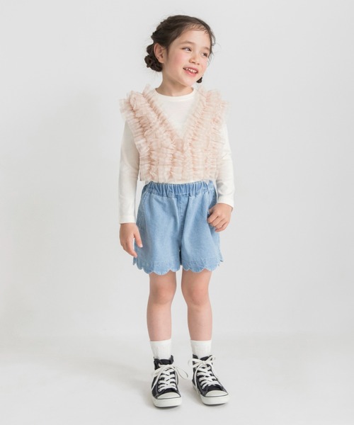 BRANSHES（ブランシェス）の「【おそろい】チュールベスト×長袖Tシャツセット（Tシャツ/カットソー・キッズ・アイボリー/ブラック・120/130/100/80/140/150/90/110）」の13枚目の写真