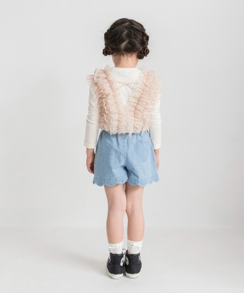 BRANSHES（ブランシェス）の「【おそろい】チュールベスト×長袖Tシャツセット（Tシャツ/カットソー・キッズ・アイボリー/ブラック・120/130/100/80/140/150/90/110）」の15枚目の写真