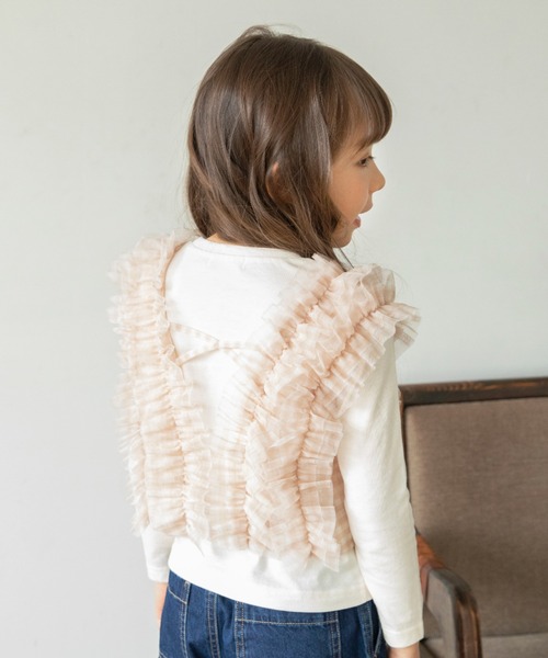 BRANSHES（ブランシェス）の「【おそろい】チュールベスト×長袖Tシャツセット（Tシャツ/カットソー・キッズ・アイボリー/ブラック・120/130/100/80/140/150/90/110）」の20枚目の写真