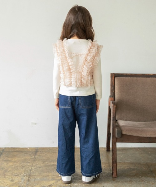 BRANSHES（ブランシェス）の「【おそろい】チュールベスト×長袖Tシャツセット（Tシャツ/カットソー・キッズ・アイボリー/ブラック・120/130/100/80/140/150/90/110）」の21枚目の写真