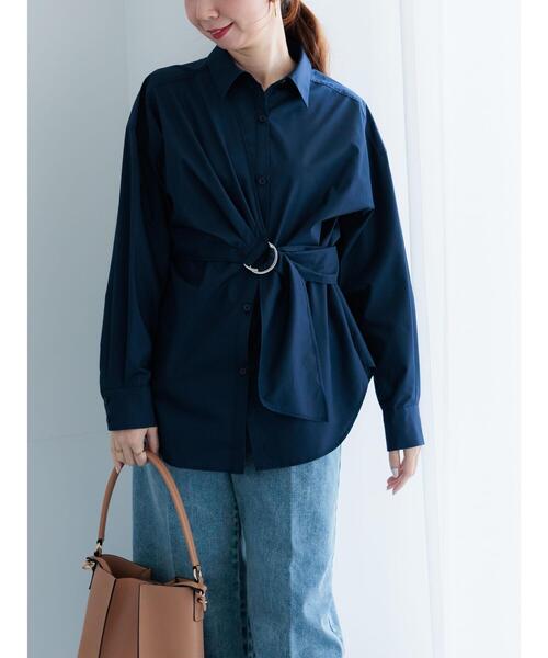 Te chichi（テチチ）の「Dカンデザインシャツ（シャツ/ブラウス・レディース・ネイビー/ブルー/オフホワイト・F）」の7枚目の写真