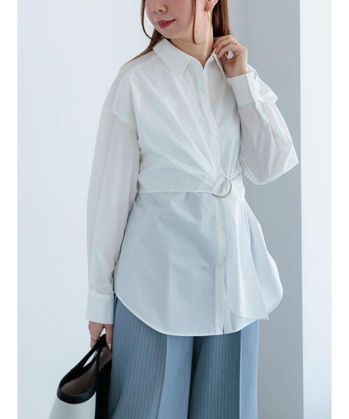 Te chichi（テチチ）の「Dカンデザインシャツ（シャツ/ブラウス・レディース・ネイビー/ブルー/オフホワイト・F）」の14枚目の写真